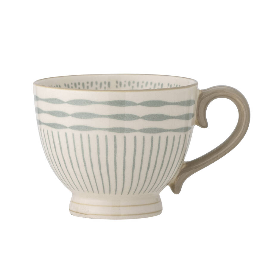 Objets de Bibi - Bloomingville Tazza con manico in gres con decorazioni a strisce